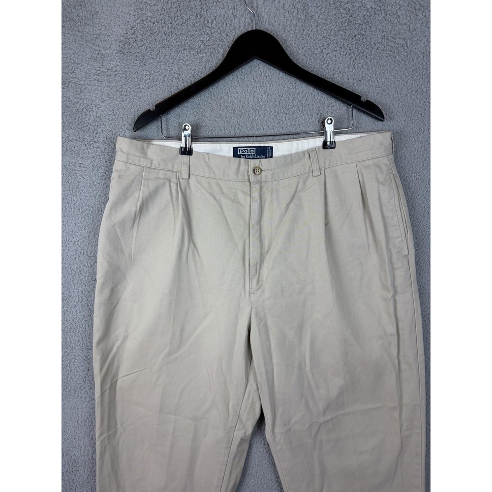 Polo Ralph Lauren Pants Mens 44x29 Beige Hammond Classic Chino Pleated Mens